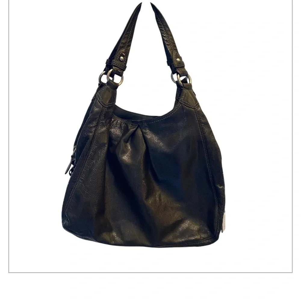 COACH Maggie Crinkle Gunmetal Metallic Hobo Bag D0982-13900